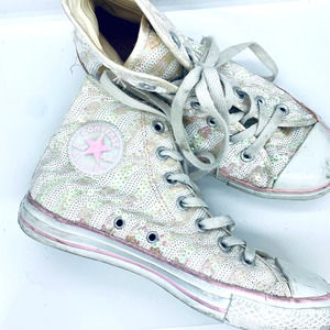 white sequin converse
